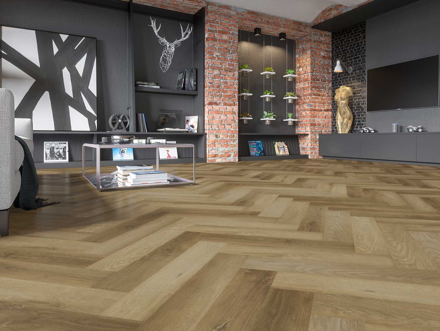Кварцвинил Fargo Parquet 33-2187-09 Дуб Афины градиент